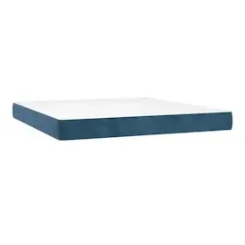 vidaXL Boxspringbett mit Matratze & LED Dunkelblau 160x200 cm Samt