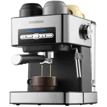 Steinborg Espressomaschine 15 Bar edelstahl silberfarben + Milchaufschäumer