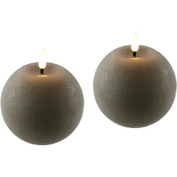 I.GE.A. LED-Kerze »LED Echtwachskerze 2er Set«, Mit Timer Flackernd Stumpenkerze Adventskerzen Adventskranz I.GE.A. grün H: 11 cm
