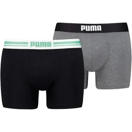 Puma MEN EVERYDAY PLACED LOGO BOXERS 2P mint jelly / grau melange M 2er Pack