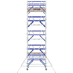 ASC Rollgerüst AGS Pro 250x75cm mit Holz-Plattformen und doppelseitigem Geländer 10,3m Arbeitshöhe
