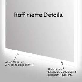 Talos Badspiegel mit Beleuchtung Badezimmerspiegel 50 x 70 cm - Led Spiegel mit Lichtumrahmung - feuchtraumgeeignet durch Aluminiumrahmen
