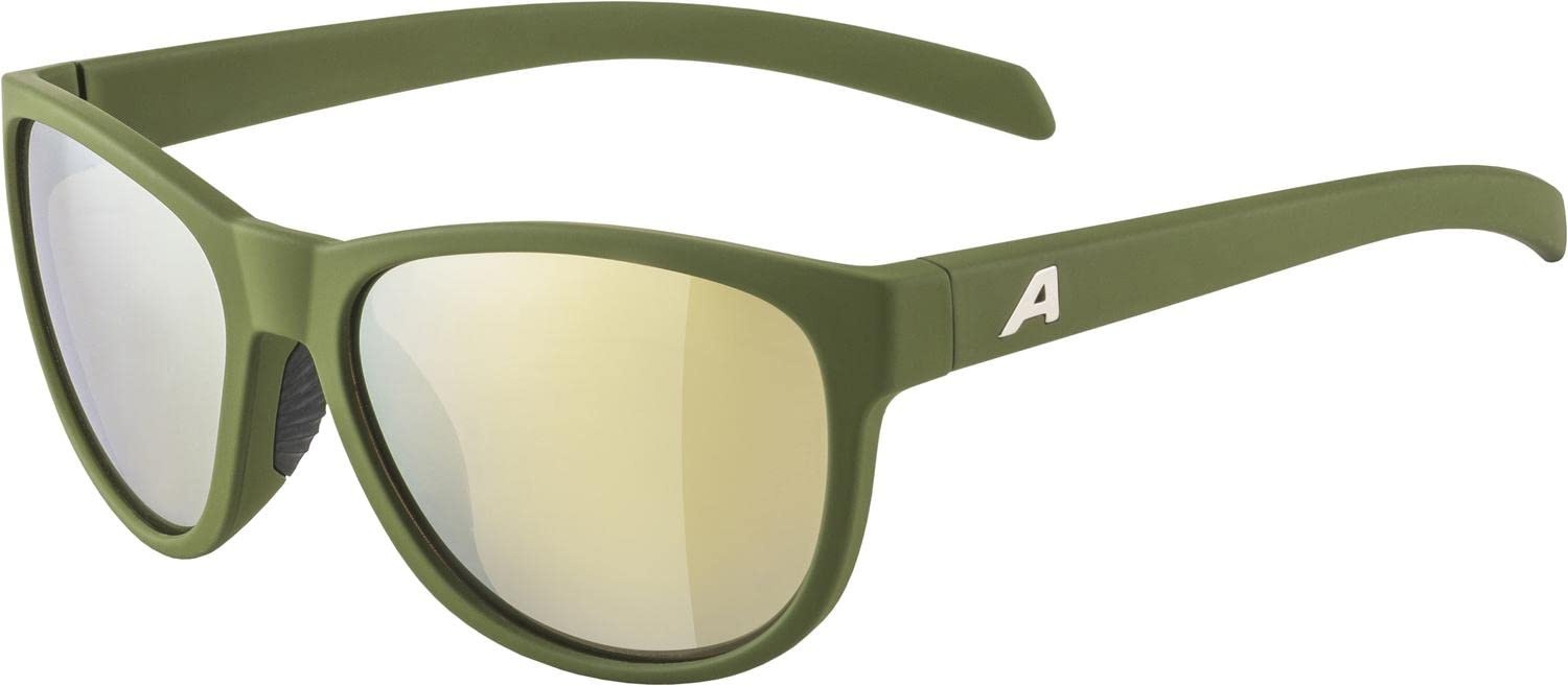 ALPINA NACAN II - Verspiegelte und Bruchsichere Sonnenbrille Mit 100% UV-Schutz Für Erwachsene, olive matt, One Size