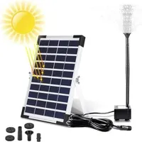 5-w-solar-gartenbrunnen – 380 L/h Durchflussrate – 60 Cm Sprühhöhe – 3 Düsen Für Teiche Und Wasserspiele – Solar-wasserpumpe