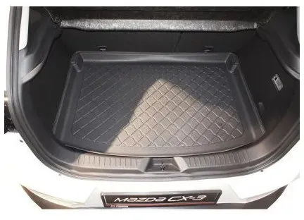Gummimatte für den Kofferraum des Mazda CX‐3 (ab 2015) – obere (auch mit Subwoofer) und untere (nur ohne Subwoofer)