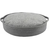 Nobby Korb mit Kissen Nola rund L 45 x B 10cm grau