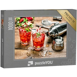 puzzleYOU Puzzle Puzzle 1000 Teile XXL „Erdbeercocktail auf Eis“, 1000 Puzzleteile, puzzleYOU-Kollektionen Getränke, Cocktails, Moderne Puzzles
