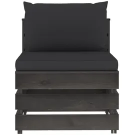 vidaXL Modulares Mittelsofa grau/schwarz