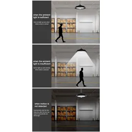 berger + schröter gmbh Berger & Schröter | LED Strahler UFO High Bay Light Hallenstrahler 100 W, Energieeffizienzklasse D, 12000 Lumen, 6000 K Weißlicht, Bewegungssensor