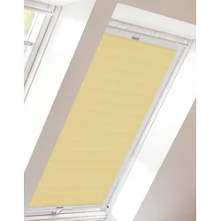 Dachfensterplissee SUNLINES "StartUp Style Crepe", gelb (gelb, weiß), B:117,4cm H:136,1cm, Obermaterial: 100% Polyester, Plissees, mit Führungsschienen
