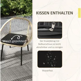 Okwish Gartenmöbel Set 3-tlg. Gelb