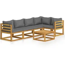 vidaXL Garten-Lounge-Set 6-tlg. grau