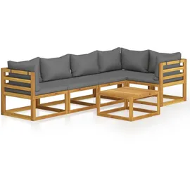 vidaXL Garten-Lounge-Set 6-tlg. grau