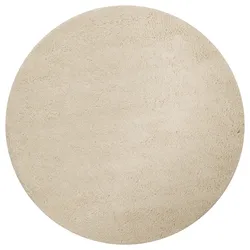 Wollteppich THEKO "Hadj Uni", beige (natur weiß), H:25mm Ø:150cm, Wolle, Teppiche, echter Berber Teppich, reine Wolle, handgeknüpft