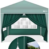 tillvex® 4X Seitenwand für Pavillon 3x3m | Faltpavillon Seitenteile wasserabweisend | Seitenfenster & Reißverschluss | Seitenwände für Gartenzelt Partyzelt