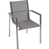 Garden Pleasure Gartenstühle mit Armlehnen SIENNA grau,