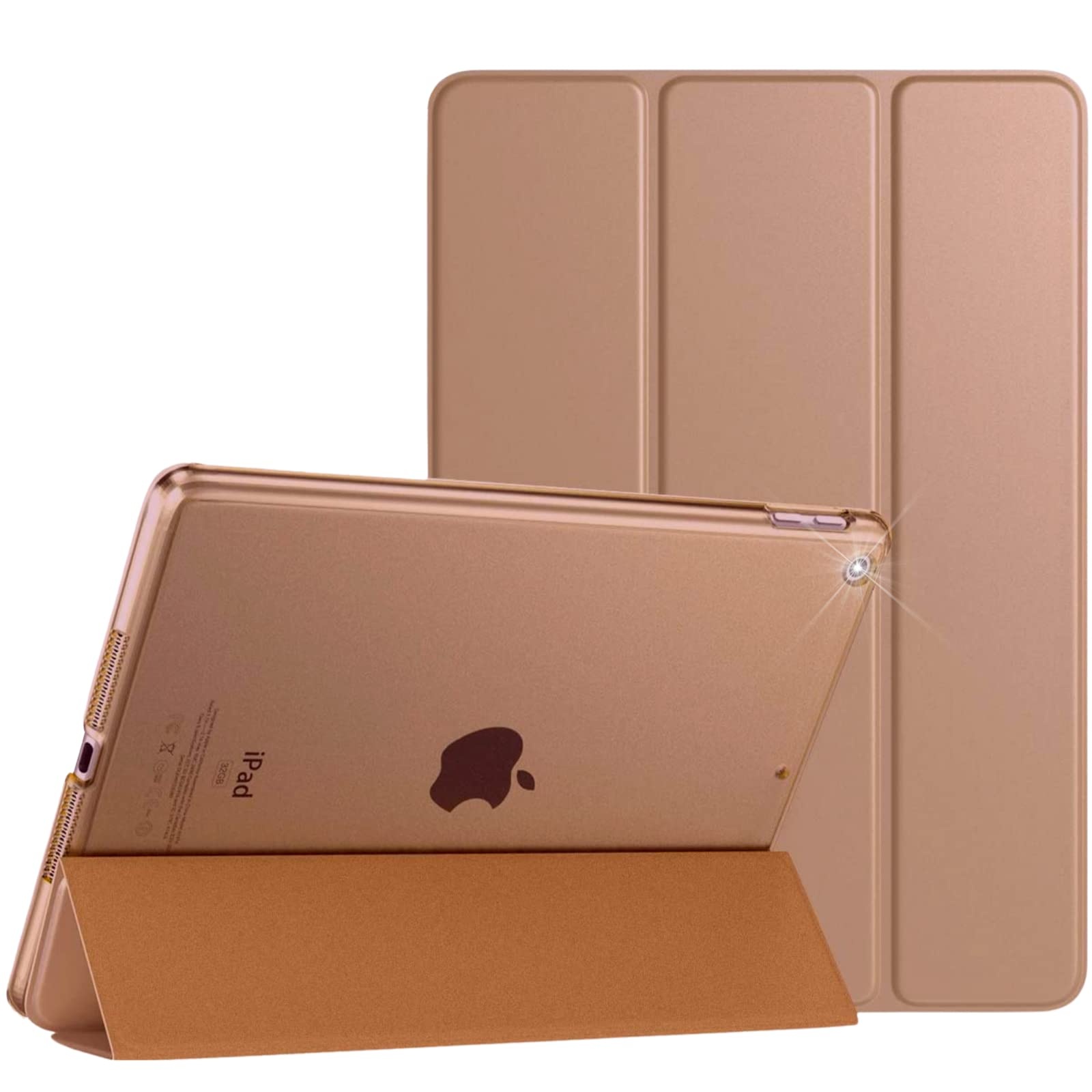 Schutzhülle für Apple iPad Air 2, magnetische Lederhülle, automatische Wake/Sleep-Funktion, passend für Modell A1566 / A1567, goldfarben