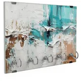 DEQORI Schlüsselbrett 'Spachtelgewitter', (1 St), Schlüsselhalter Schlüssel Haken Schlüsselboard modern Schlüsselleiste braun|grün