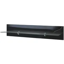 Vladon Wandregal 98 x 20 x 19 cm Schwarz Hochglanz