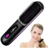 Kabellose Ionen-haarglättungsbürste Für Damen – Mini-usb-haarglätter Mit Aufladbarkeit – Tragbare Heizbürste – Ideal Für Langes Und Kurzes Haar