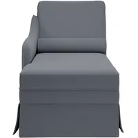 vidaXL Chaiselongue Loungesessel dunkelgrau Samt