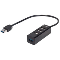 Manhattan USB 3.0/USB 2.0 Kombo-Hub, Ein USB 3.0-Port, drei