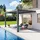 TOOLPORT PRIMEYARD Terrassenüberdachung 3x4 m Aluminium-pfosten mit Lamellendach aus Alu anthrazitfarbene Anbaupergola