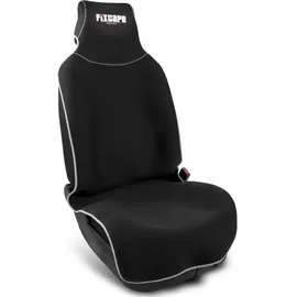 Fixcape Neoprene Auto-Sitzschoner Vordersitze - Schoner Autositz vorne - Sitzauflage Auto universal wasserdicht - Werkstatt Sport Hobby (schwarz/grau)