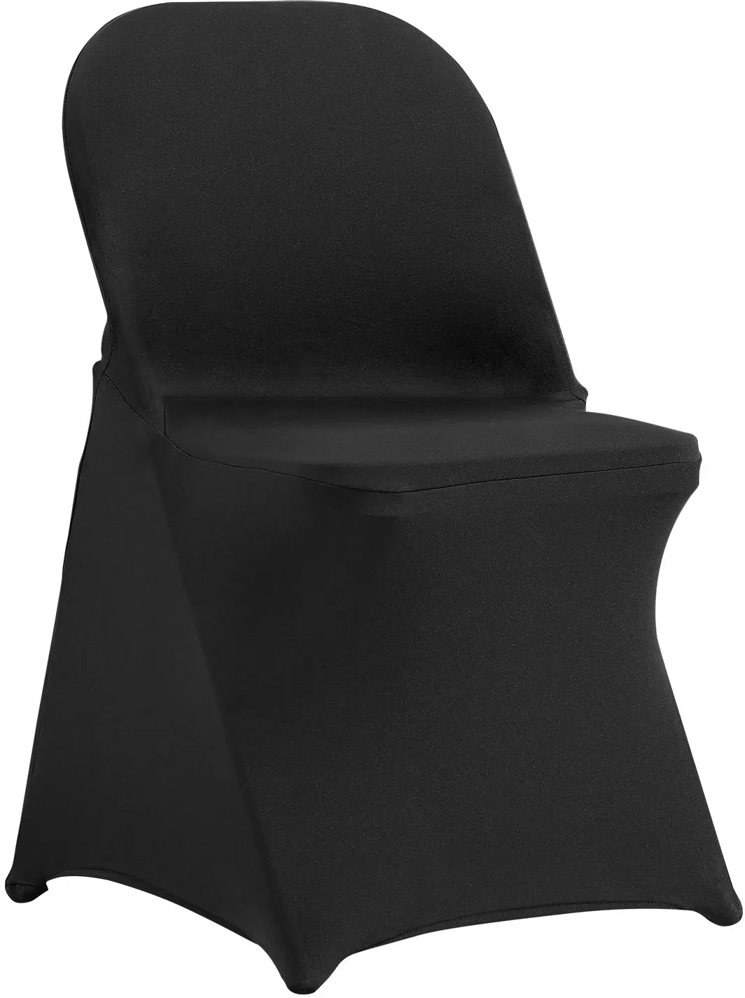 VEVOR Stuhlhussen aus Elastischem Spandex für Klappstühle, Universell Passender Stuhlbezug, Abnehmbare & Waschbare Schonbezüge, für Hochzeiten, Feiertage (100 Stück, Schwarz)