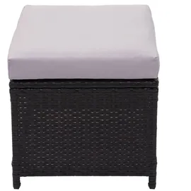 MCW Hocker Poly-Rattan 40 x 35 x 40 cm Schwarz