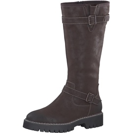 s.Oliver Damen Hohe Stiefel ohne Absatz Kniehoch Blockabsatz Vegan Braun (Dark Brown), 38