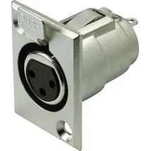 Kash 55021 XLR-Steckverbinder Flanschbuchse Polzahl: 3 Silber 1 St.