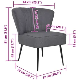 vidaXL Cocktailstuhl Polyester 64 x 73 x 81 cm dunkelgrau