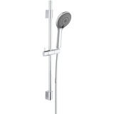 Wenko Brauseset Watersaving, Duschstange aus Edelstahl, mit wassersparendem Duschkopf mit 3 Strahlarten und Schlauch, für Durchlauferhitzer geeignet, Universalanschluss 1⁄2“, 70 cm, Chrom