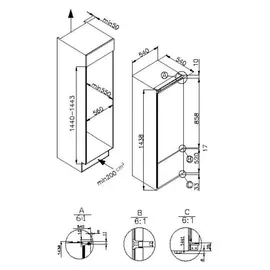 Amica EKGCS 386 900 Einbau-Kühlgefrierkombination (212 l, 1440 mm hoch)