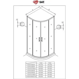 Swiss Aqua Technologies SAT TEX Duschkabine Viertelkreis 90 x 90 cm SATBKTEXS90