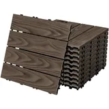 ML-Design WPC Terrassenfliesen 30 x 30 cm dunkelbraun