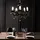 GLOBO Kronleuchter 5 Flammig schwarz Hängeleuchte Esstischlampe Esszimmer Hängelampe Kristalle, Kristallbehang, Chrom, 5x E14, DxH 44x128 cm