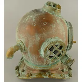 Casa Padrino Antik Stil Deko Taucherhelm Kupfer brüniert / Messing / Antik Grün 42 x 35 x H. 47 cm - Wohnzimmer Deko - Schreibtisch Deko - Luxus ... - Gold/Grün