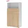 hjh OFFICE PRO FlexWall Kombischrank 4OH 80 x 40 x 180 weiß/eiche
