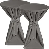 Beautissu Stehtischhusse Premium Anthrazit Ø 80-85 cm