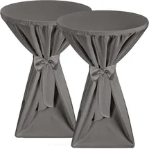 Beautissu Stehtischhusse Premium Anthrazit Ø 80-85 cm