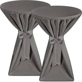 Beautissu Stehtischhusse Premium Anthrazit Ø 80-85 cm