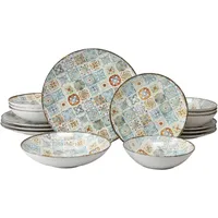 CreaTable Mosaik Tellerset 16-tlg. bunt
