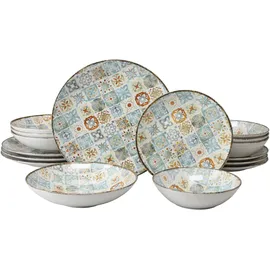 CreaTable Mosaik Tellerset 16-tlg. bunt