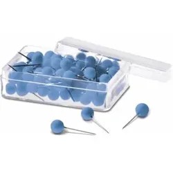 Magnetoplan Pin Nadeln Dose a. 100 Stück, blau