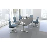 Kerkmann Konferenztisch Move 3 grafit Tonnenform, 250,0 x 100,0 x 72,0 - 120,0 cm