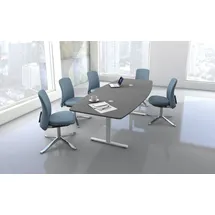 Kerkmann Konferenztisch Move 3 grafit Tonnenform, 250,0 x 100,0 x 72,0 - 120,0 cm