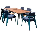Vitra Essgruppe EM Table Amerikanischer Nussbaum mit 6 Fauteuil
