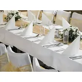 Partydeco Tischdecke 140x170cm Stoff Polyester Tischtuch Stofftischdecke Hochzeit Taufe Geburtstag Kommunion Kommunion Partytischdecke Weiß